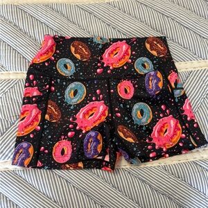 Constantly Varied Gear Donut Print Athletic Shorts - Black and Pink